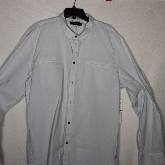 Calvin Klein Men's Shirt XXL Mirage Gray Button Down Long Sleeve NWT 100% Cotton - Picture 4 of 10